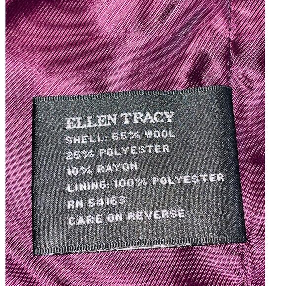 Ellen Tracy Wool Blend Coat in Plum - Women's Size 10 - Vibrant! - Picture 6 of 9